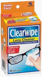 Clearwipe Lens Cleaner Soft wipes 40